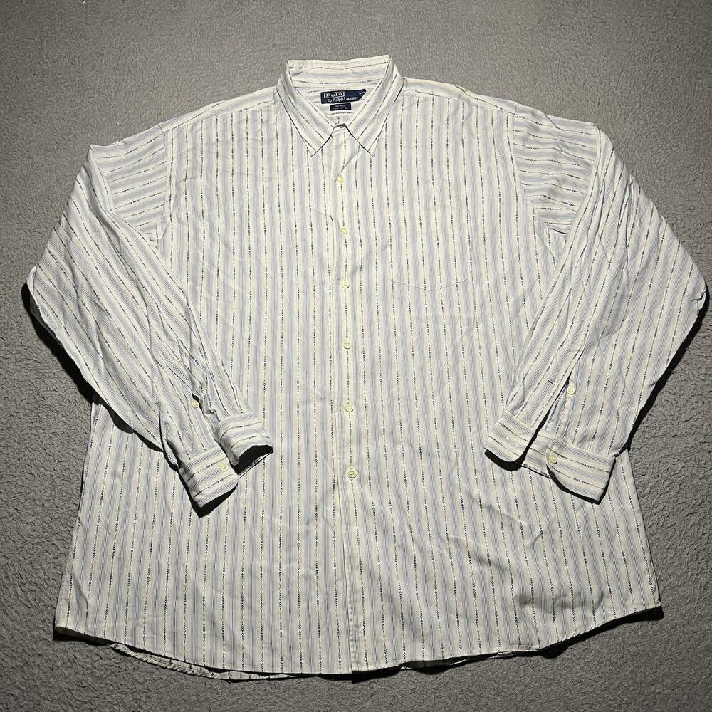 Vintage Ralph Lauren Merrin Button Shirt Mens XXL Long Sleeve Y2K 90s Cotton
